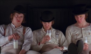 Dim-Warren-Clarke-Alex-DeLarge-Malcolm-McDowell-Georgie-James-Marcus-in-the-Korova-Milkbar-A-Clockwork-Orange-Film-1971