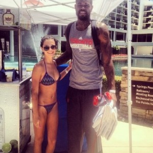 Amir-Johnson-with-a-fan-at-Palm-Springs-in-California